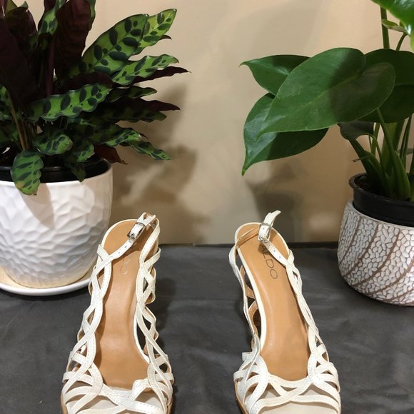 ALDO White Strappy Wedding Heel Sandal - Picture 4 of 6